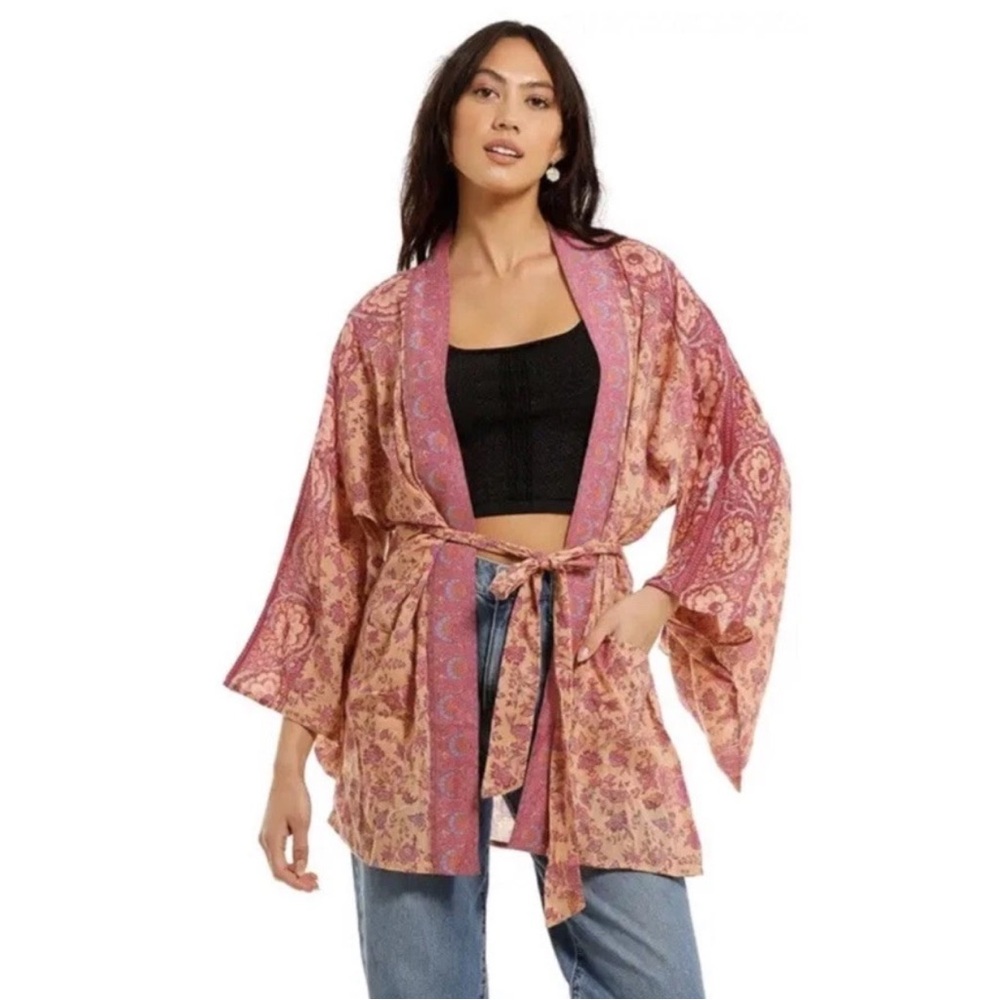 Spell & The Gypsy Folk Song Robe Jacket Floral Organic Kimono Fairy Boho S/M